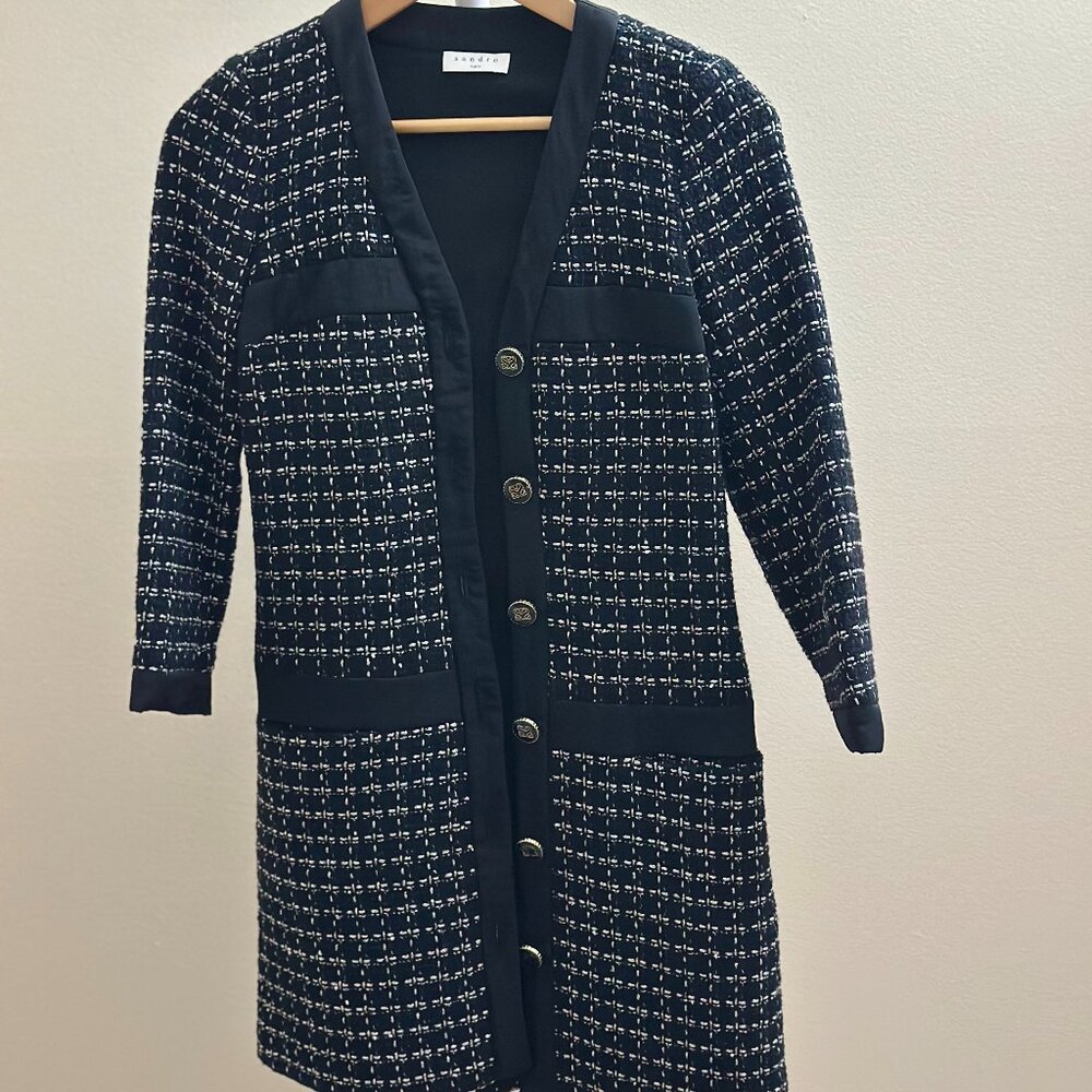 Sandro Paris Tweed Long Cardigan – Brand New